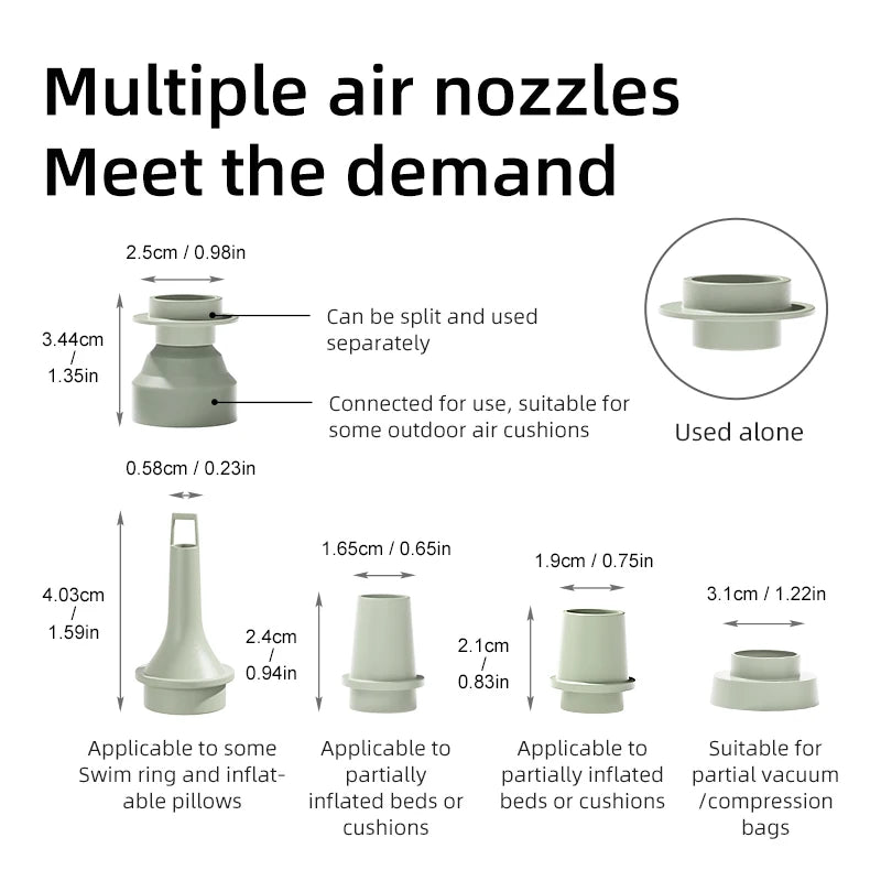 3 in 1 Electric Mini Wireless Air Compressor