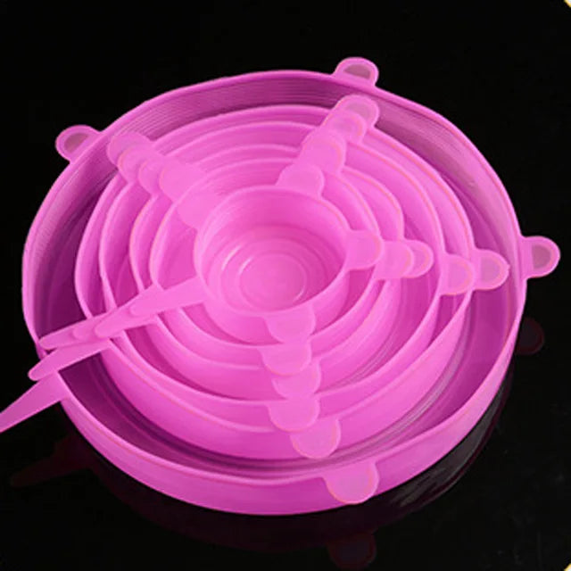 Elastic Silicone Lid Covers 6PCS