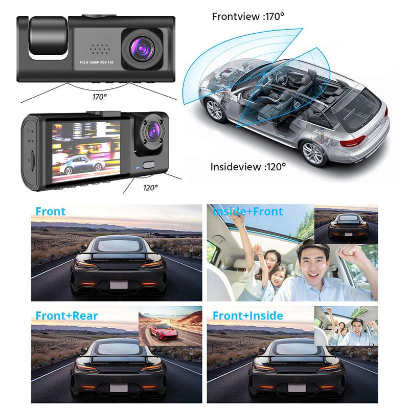 Three Channel Car HD DashCam