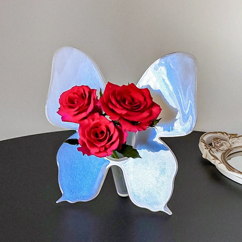 Acrylic Floral Photo Frame Vase