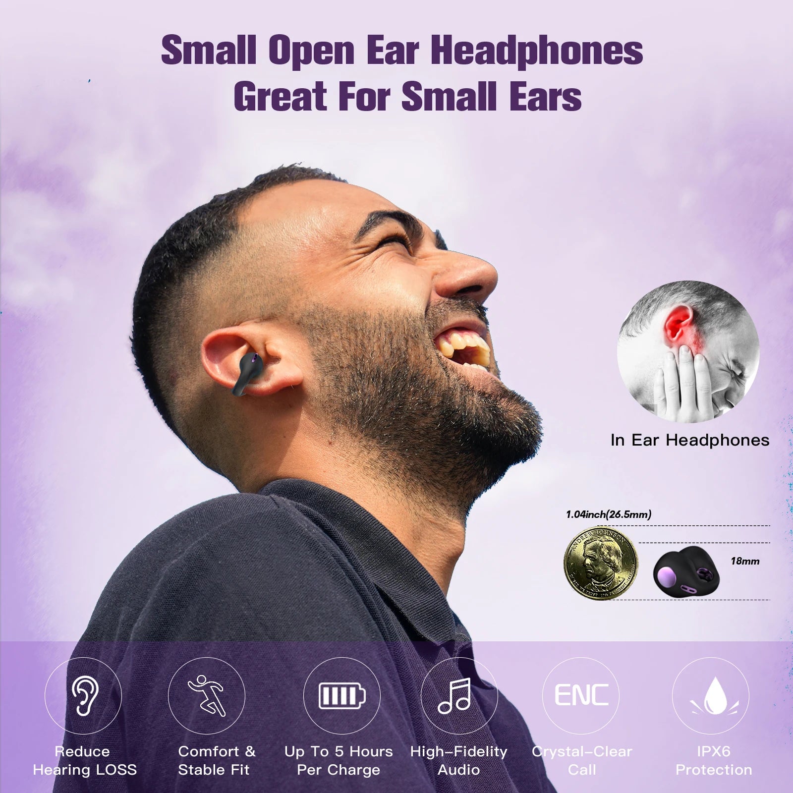 Bone Conduction Ear Clip Headphones
