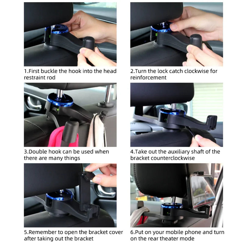 Car Headrest Hook Phone Holder