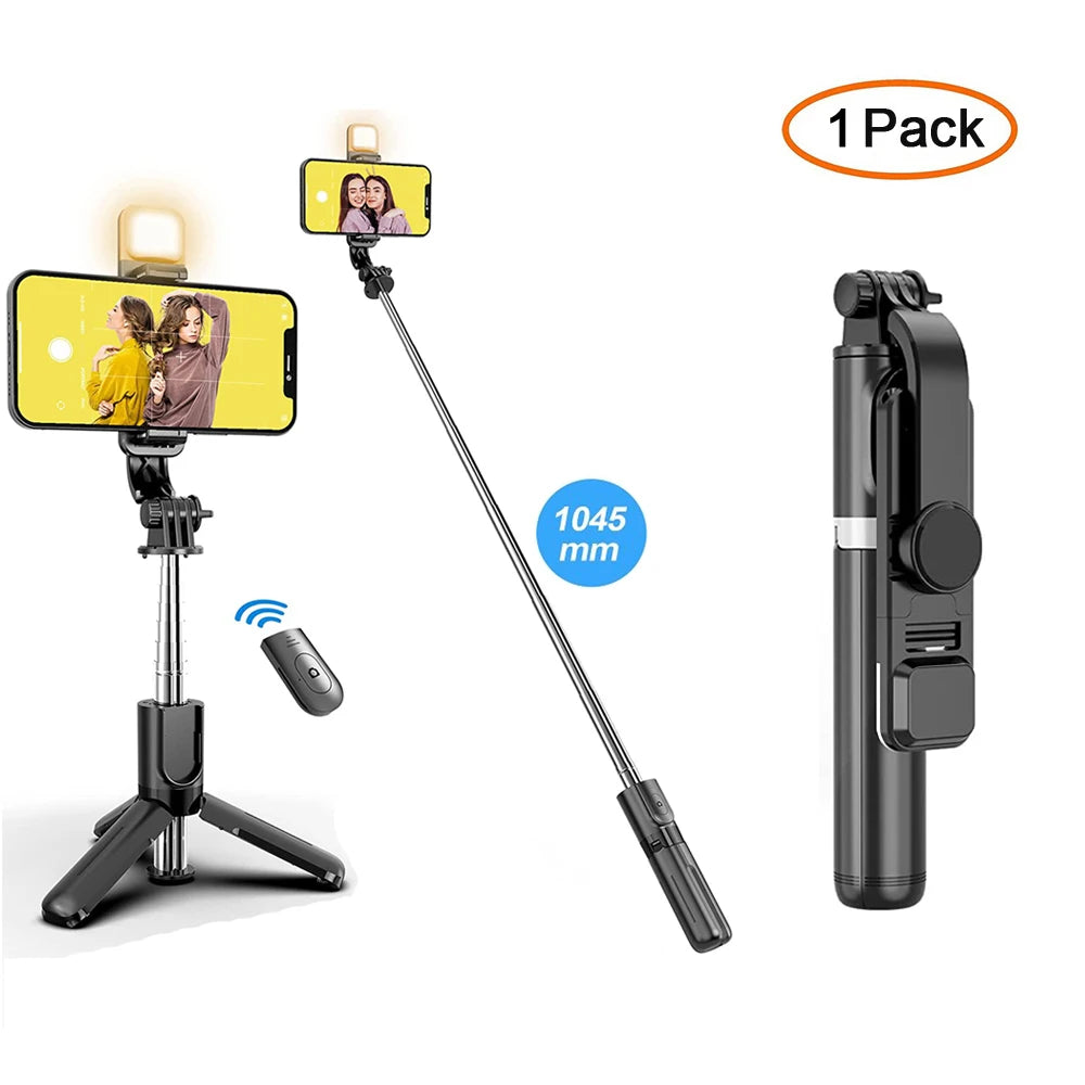 Bluetooth Selfie Stick Tripod with Fill Light