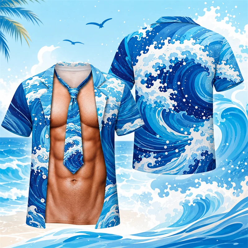 Men’s 3D Muscle Print T-Shirt
