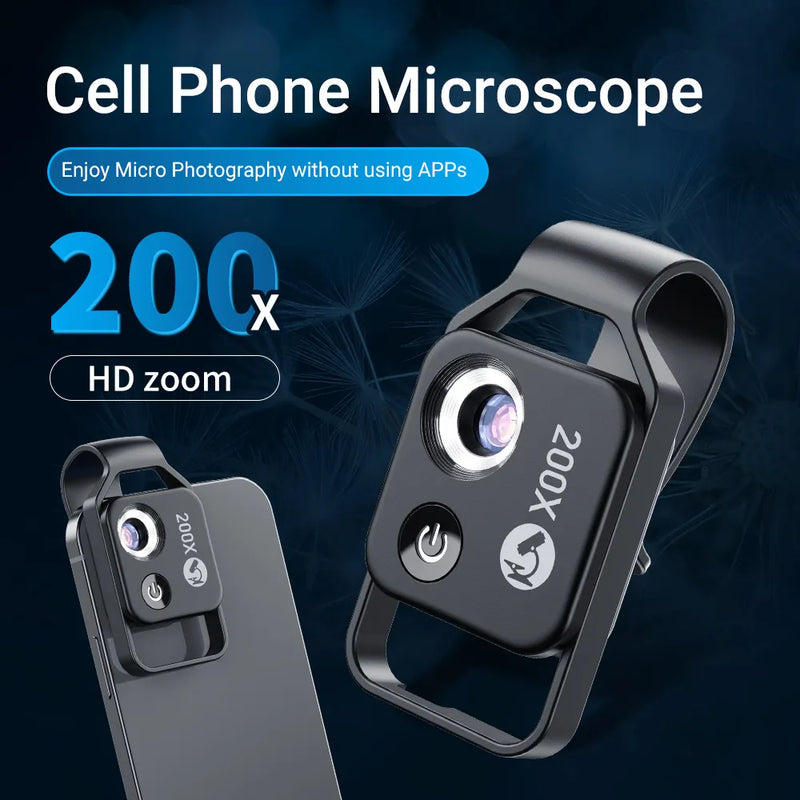 Portable Mobile LED Microscope Lens