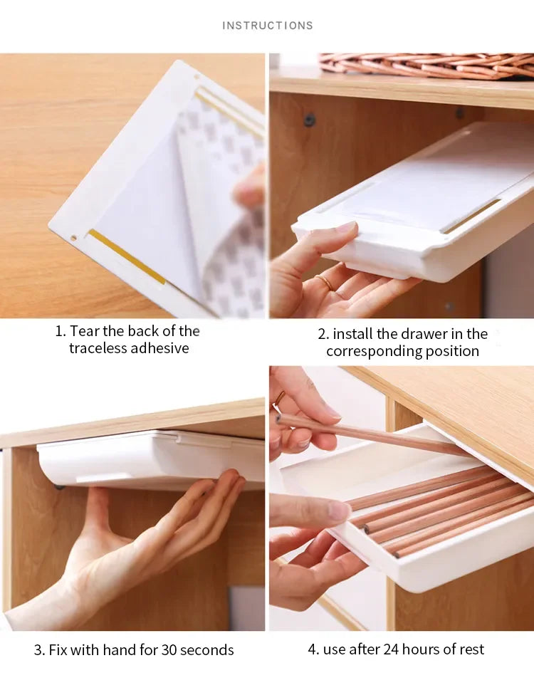 Self-Adhesive Desk Hidden Storage Box