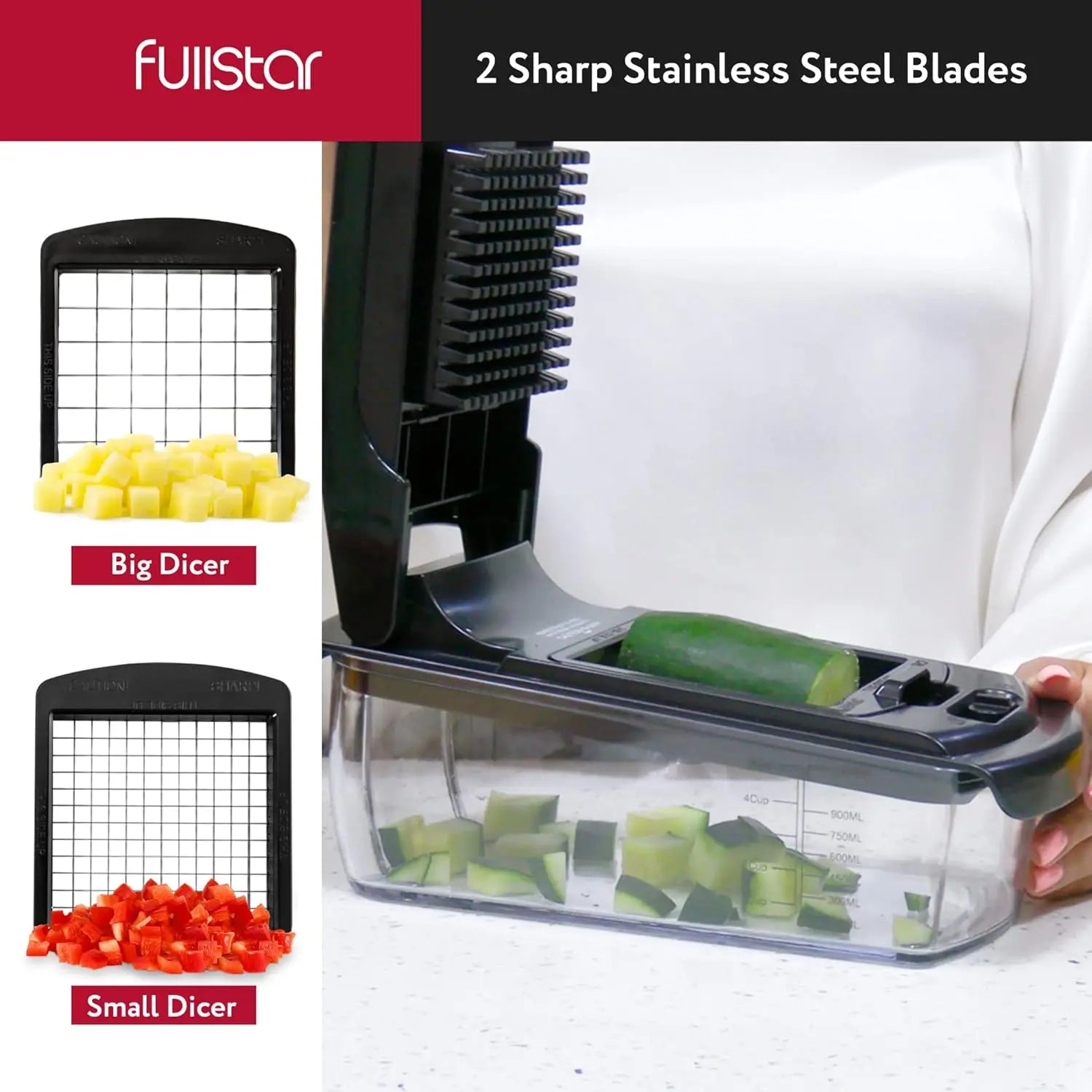 Multislicing Vegetable Chopper With Container
