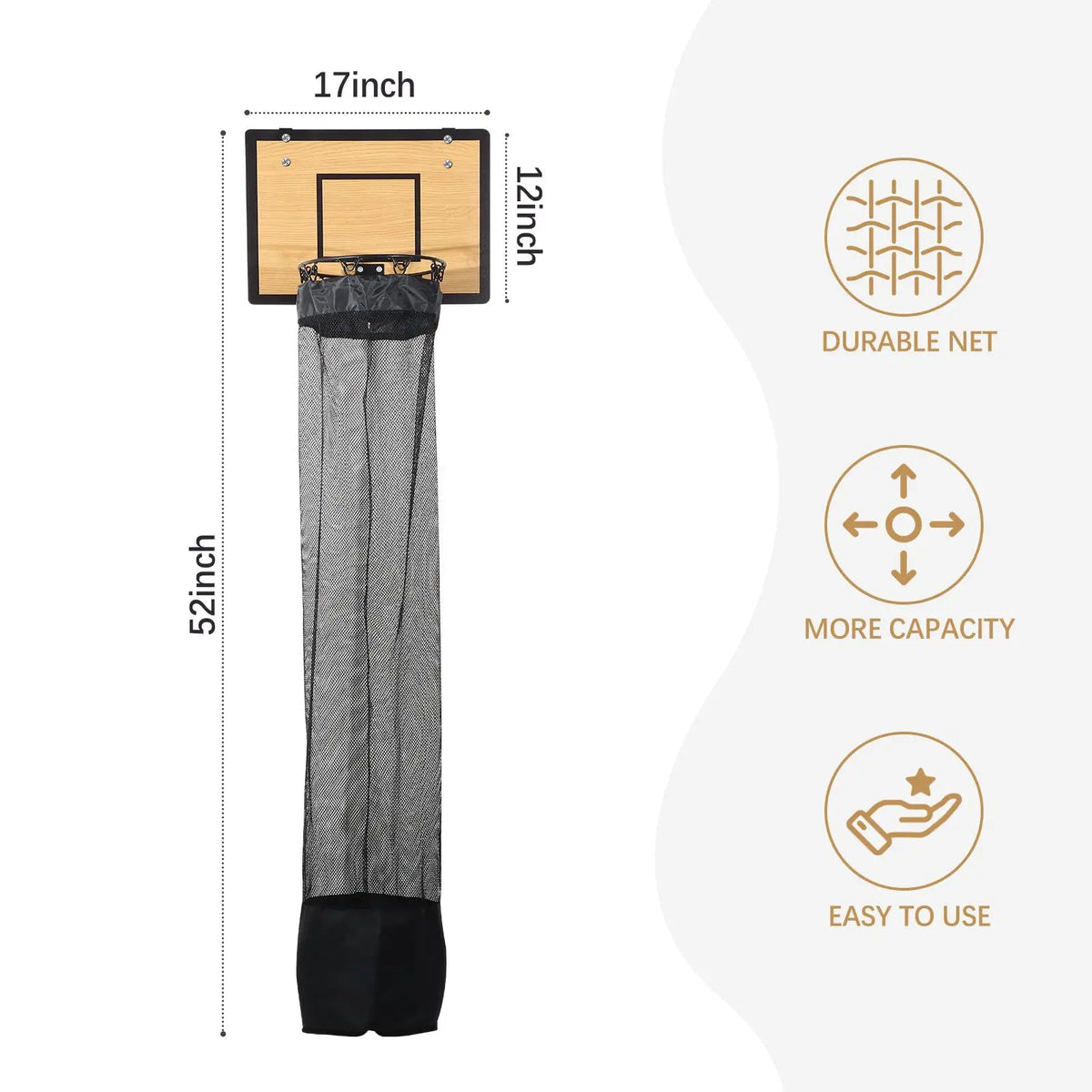 Wooden Basketball Hoop Laundry Hamper
