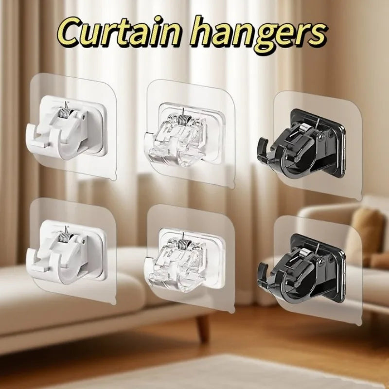 Adjustable Curtain Rod Wall Hooks