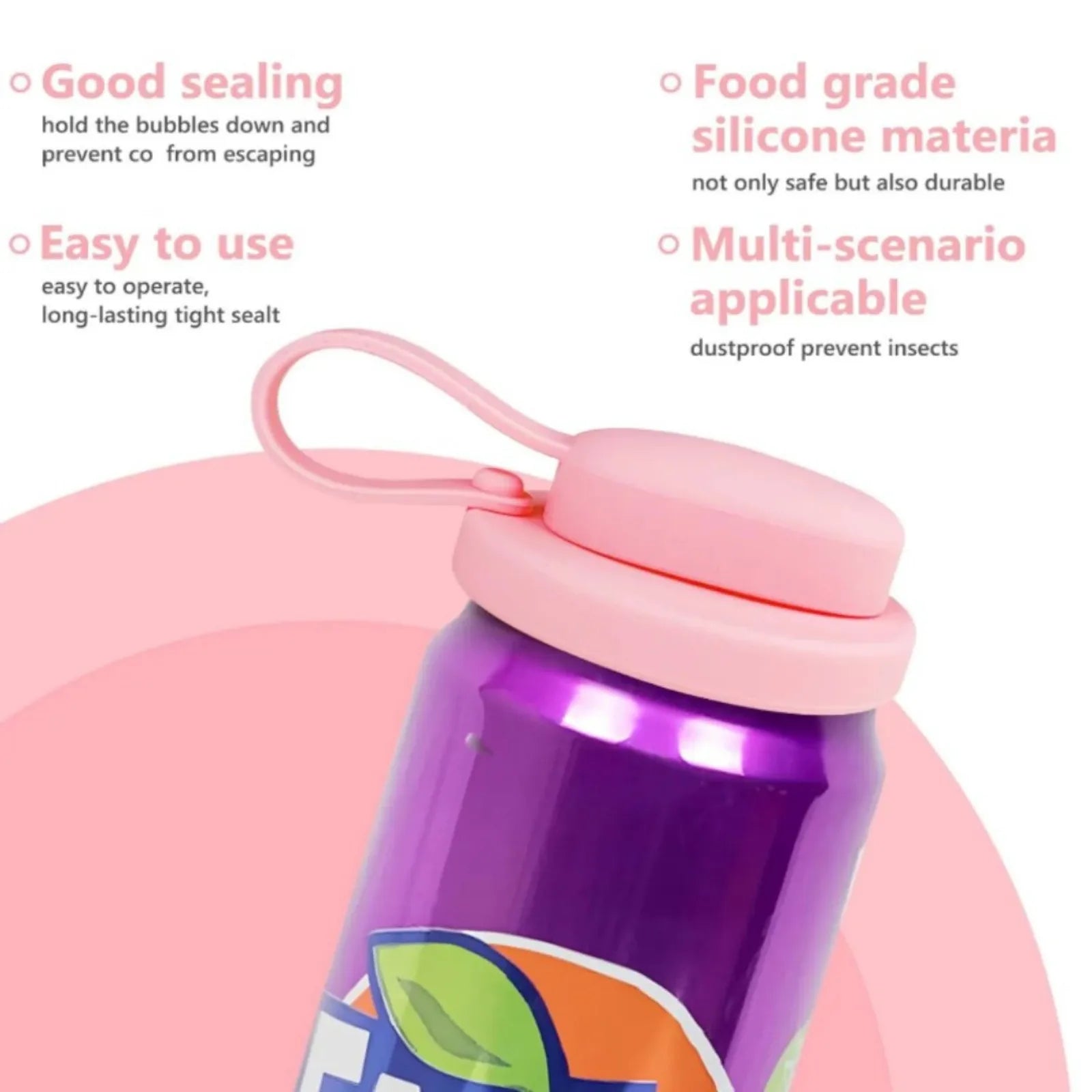 Silicon Can Lids with Straw
