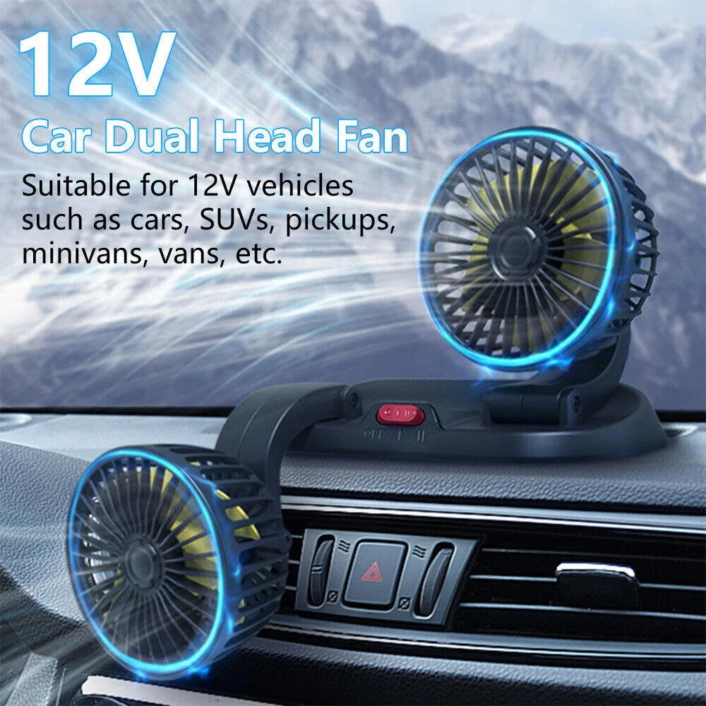 Portable Dual Head Car Air Cooling Fan