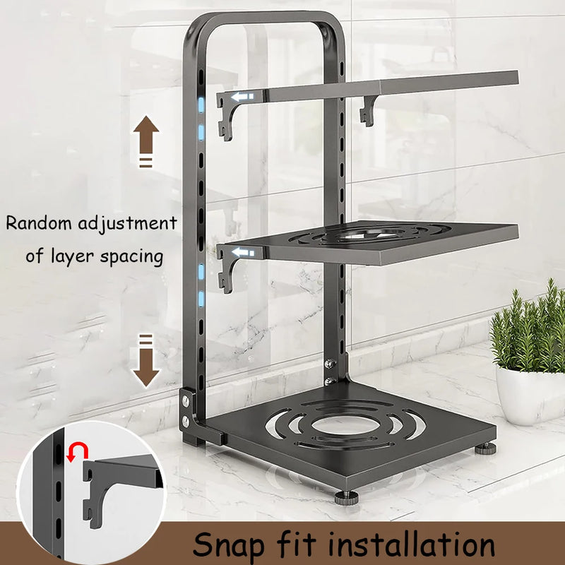 Adjustable Kitchen Pot Storage Rack