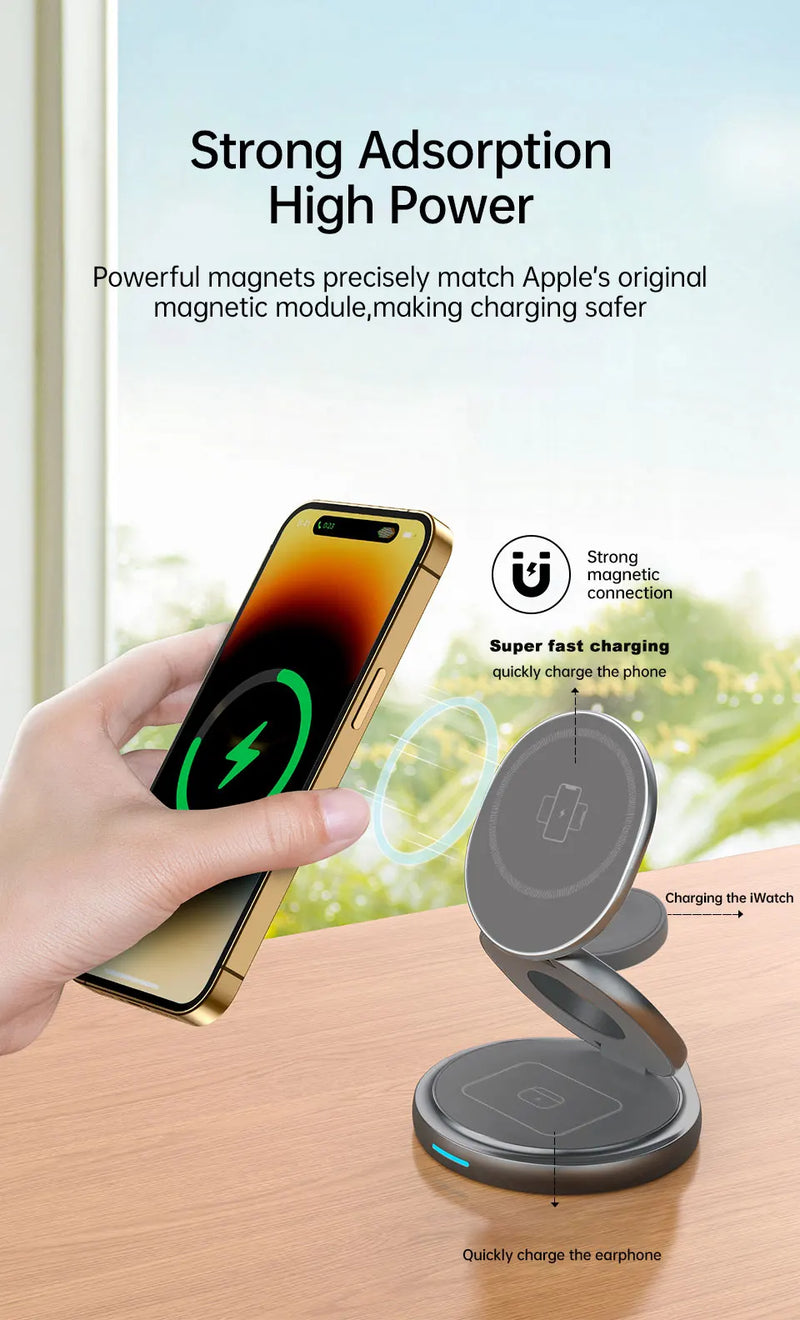 3 in 1 Foldable Magnetic Wireless Charger