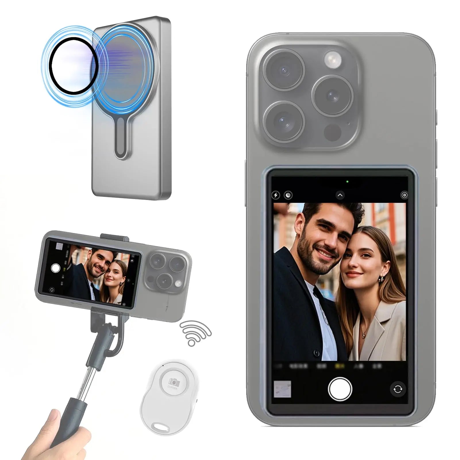 Magnetic Selfie Mirror For Rear Phone Camera