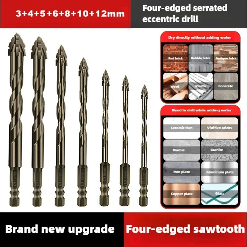 Four-Edged Eccentric Drill For Hand Drill