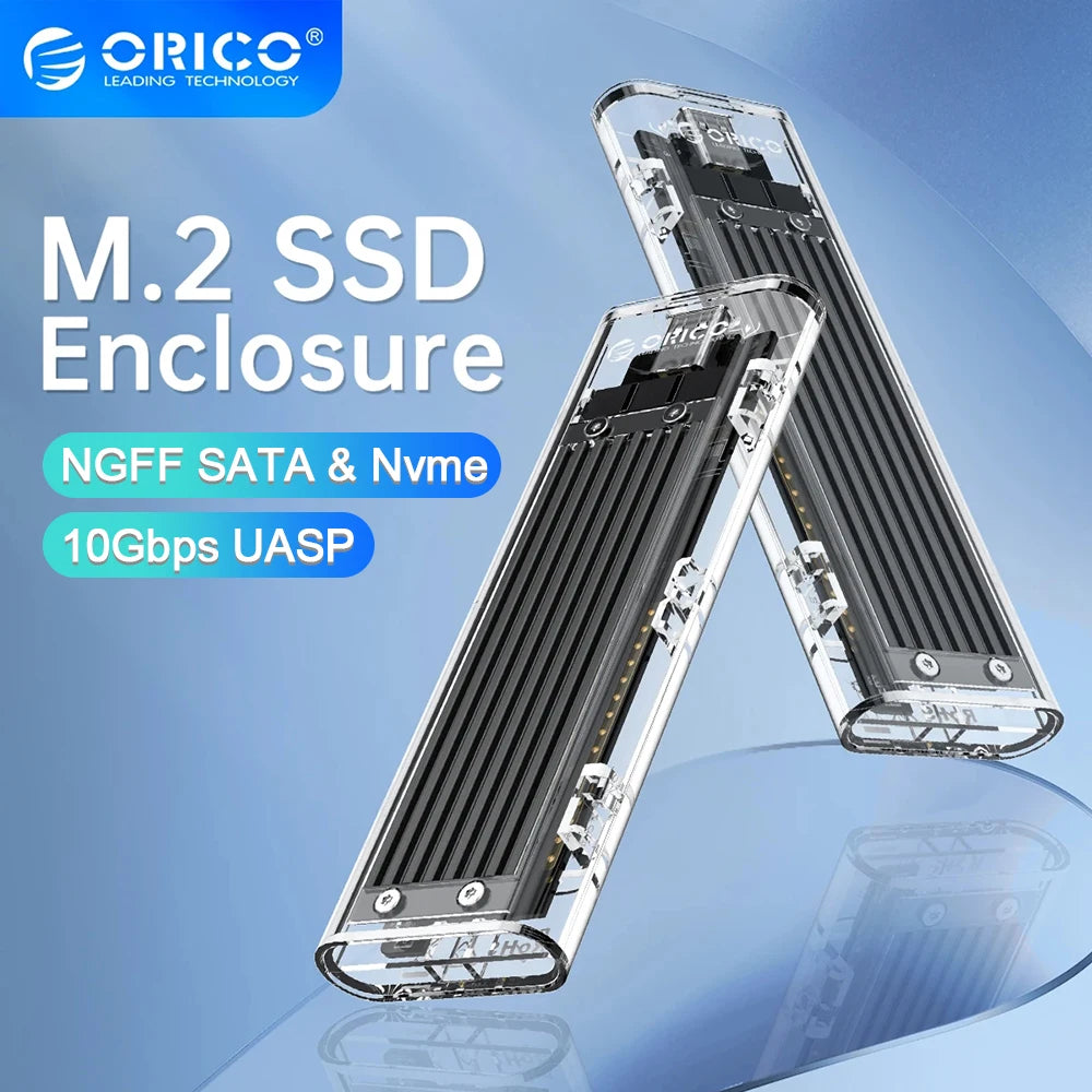 Transparent Hard Drive SSD Enclosure