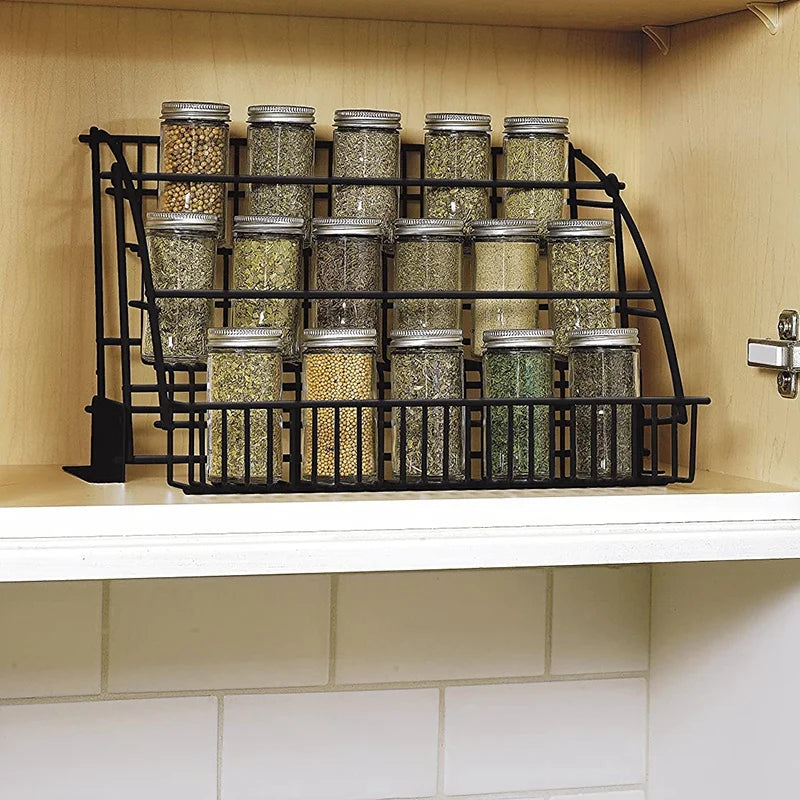 Metal 3-Tier Pull Down Spice Rack