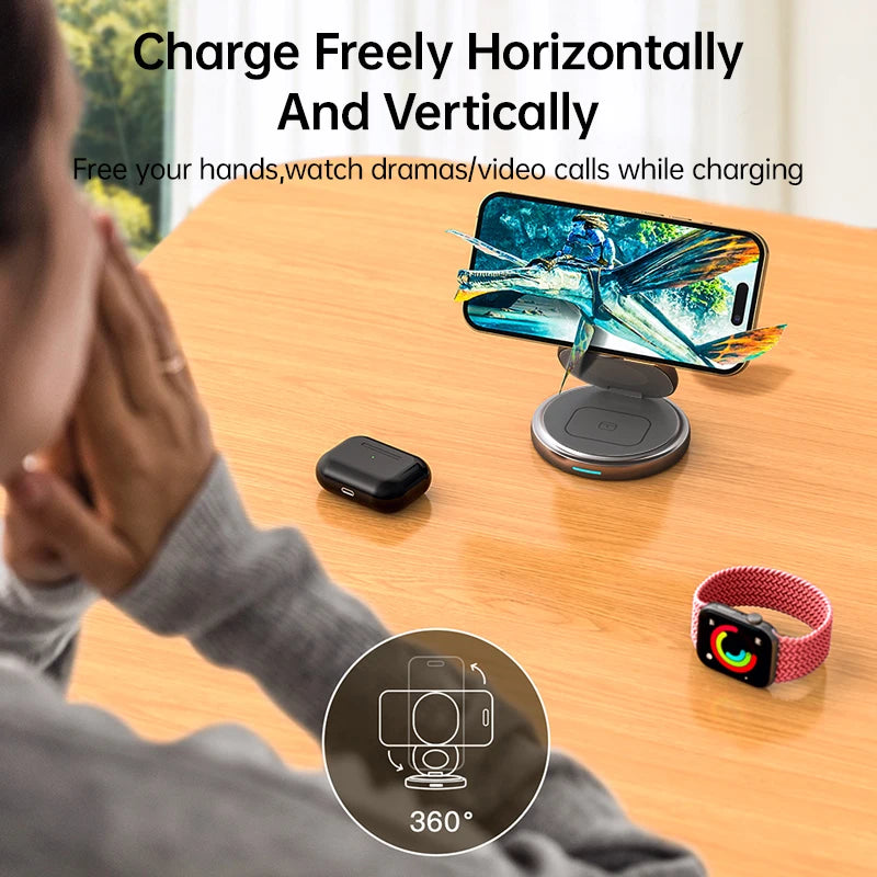 3 in 1 Foldable Magnetic Wireless Charger