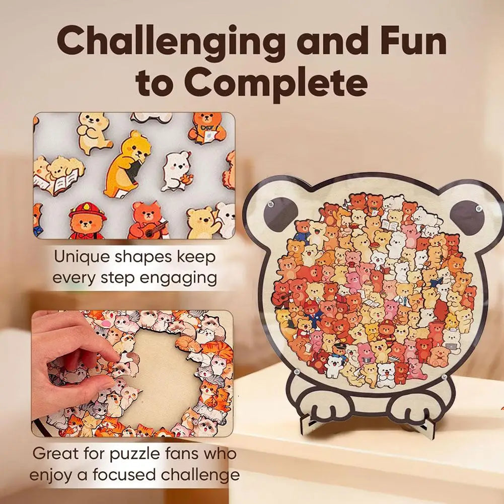 Cute Animal-Shaped Wooden Puzzle