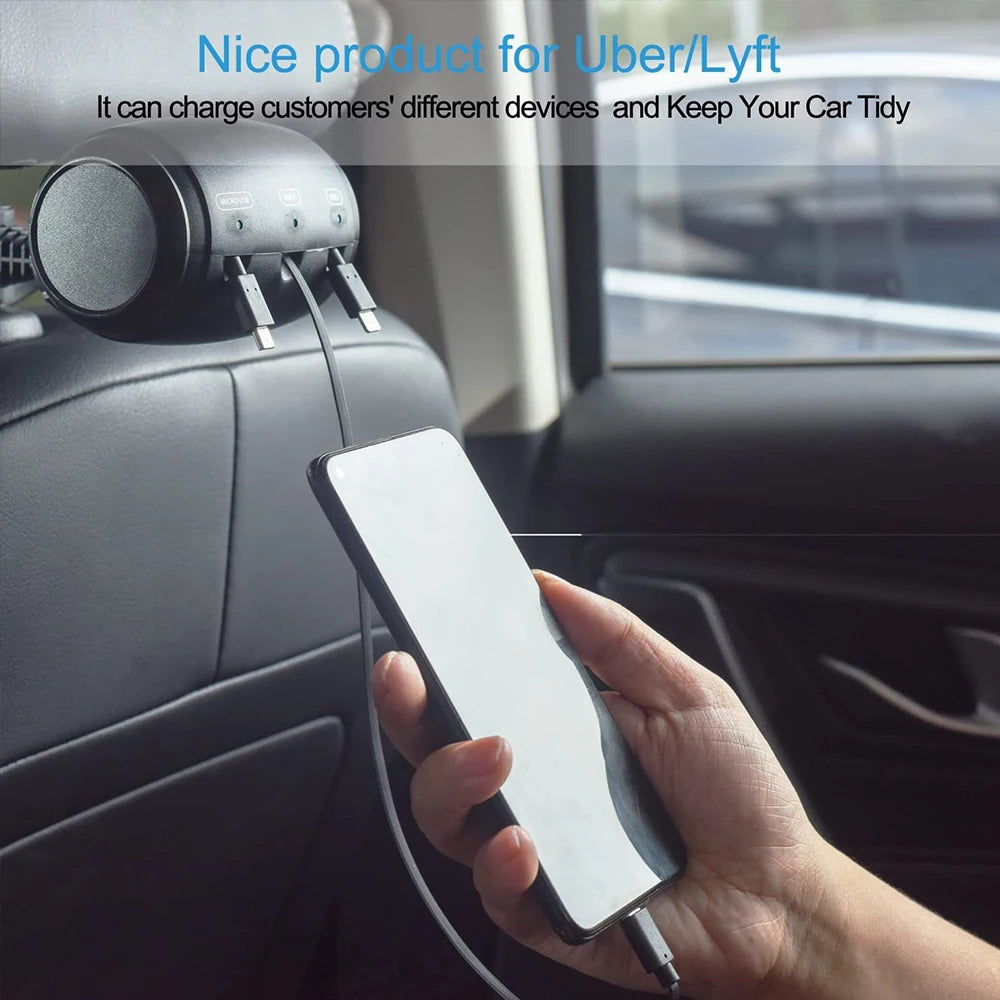 Retractable Car Backseat Fast Charging Adapter