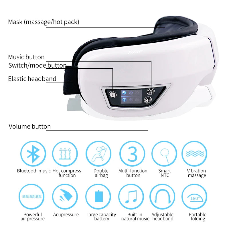 Bluetooth Music Hot Compress Eye Massager