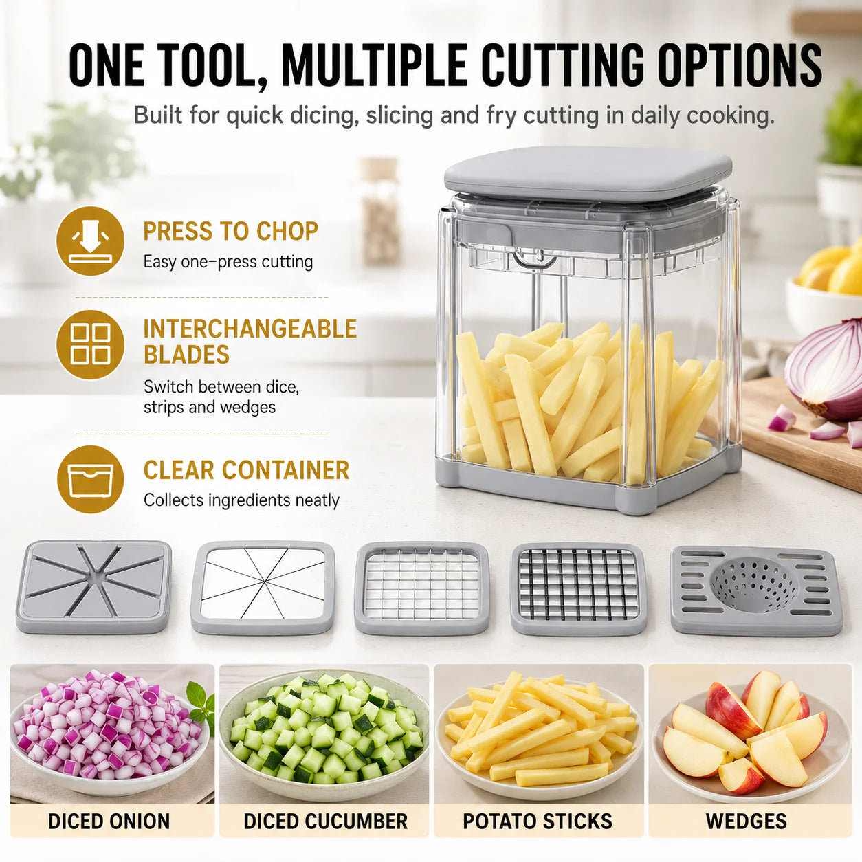 4-in-1 Multifunctional Vegetable Press Chopper