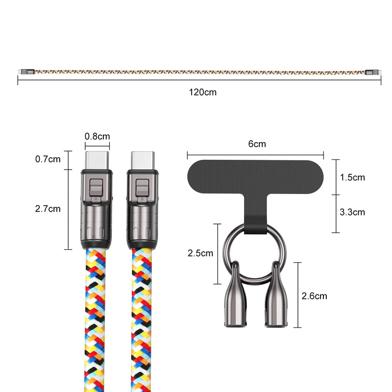 2 In 1 Lanyard Strap Fast Charging Cable