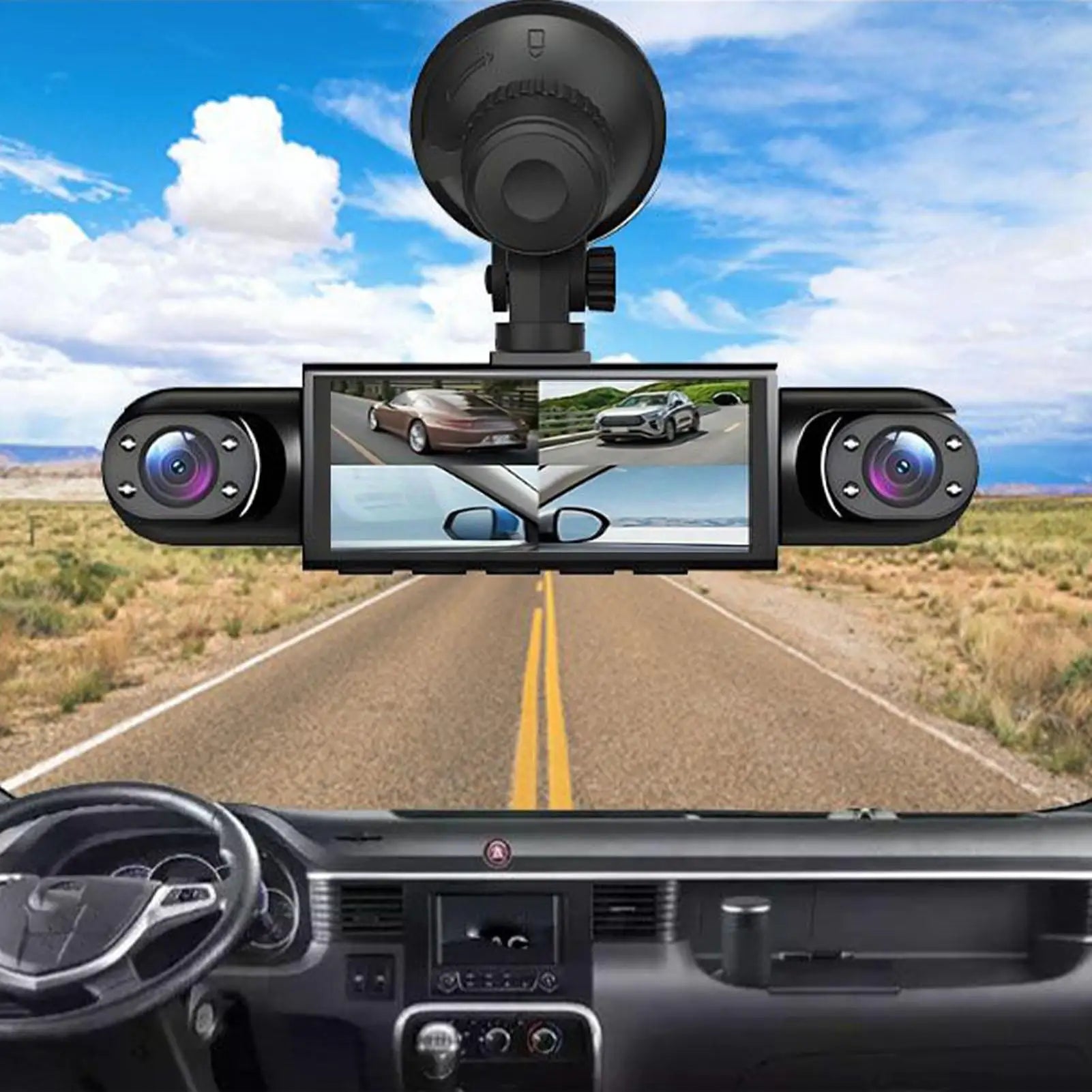 360 Degree View 4Ch Dash Cam for Cars