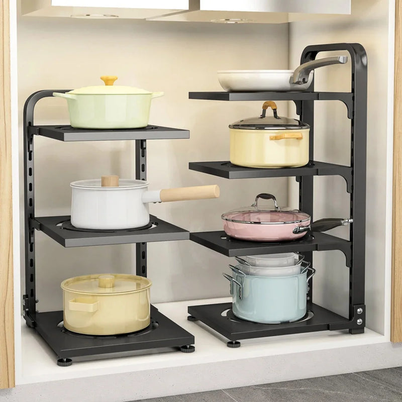 Adjustable Kitchen Pot Storage Rack