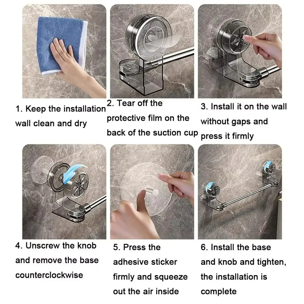 Expandable Suction Cup Wall Storage Rack