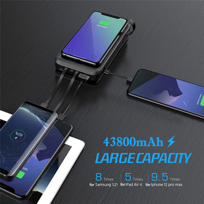 Multifunctional Solar Power Bank Quick Wireless Charger