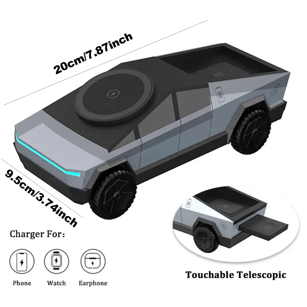 3 in 1 Cybertruck Magnetic Wireless Charger