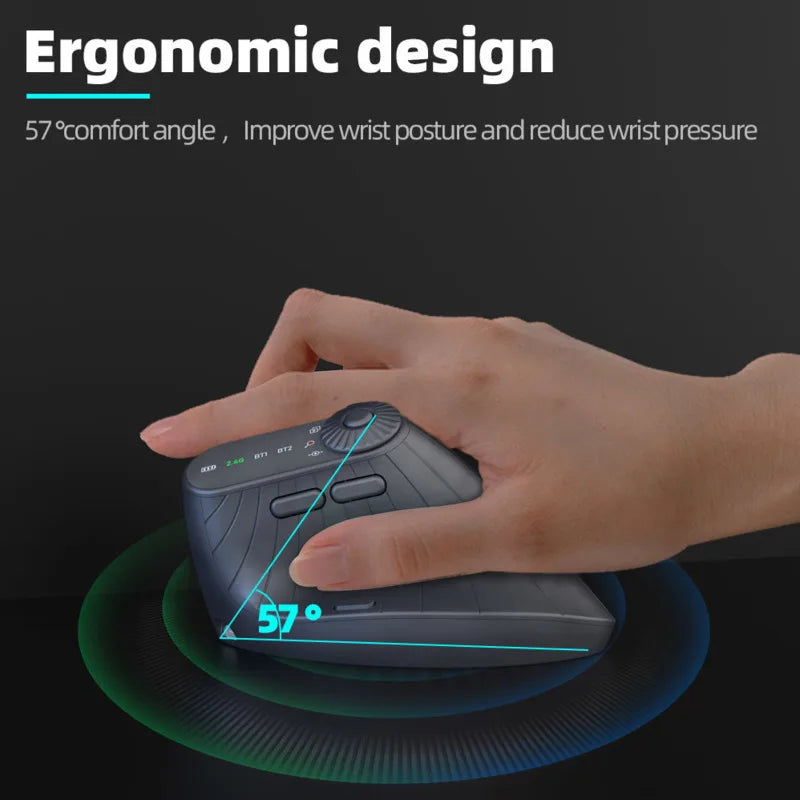 Ergonomic Vertical Wireless Mouse With Adjustment Knob