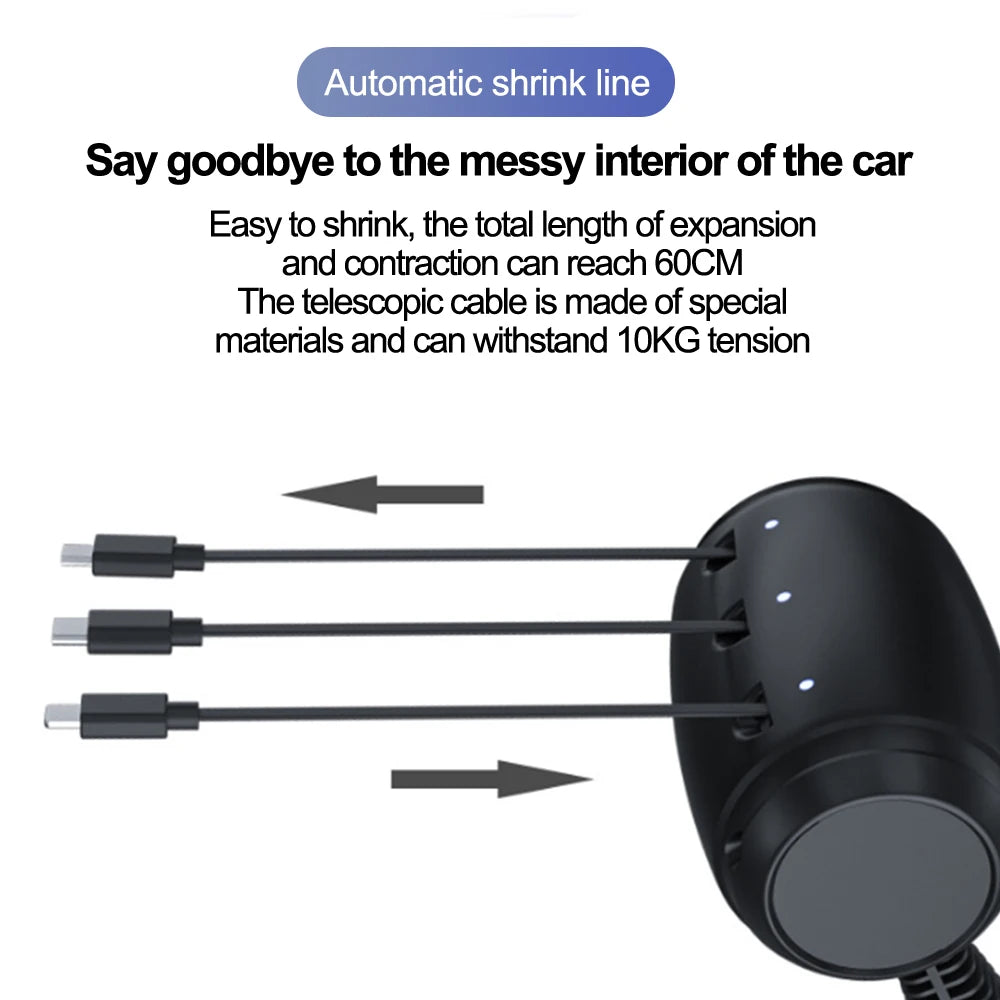 Retractable Car Backseat Fast Charging Adapter