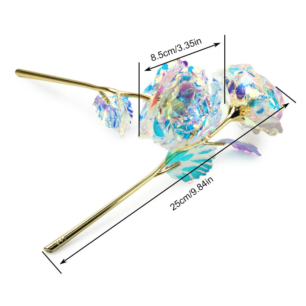 Golden Plated Artificial Luminous Roses