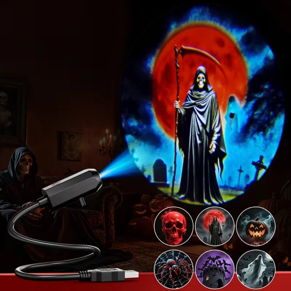 Mini LED Spooky Projector Lamp
