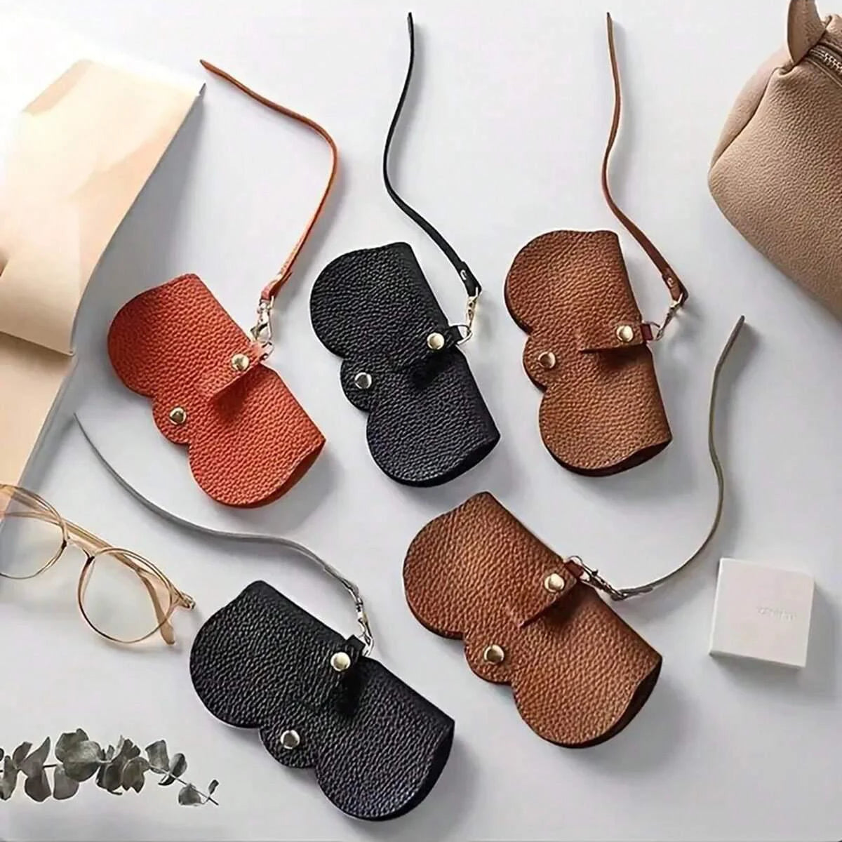 Hanging PU Leather Sunglasses Pouch