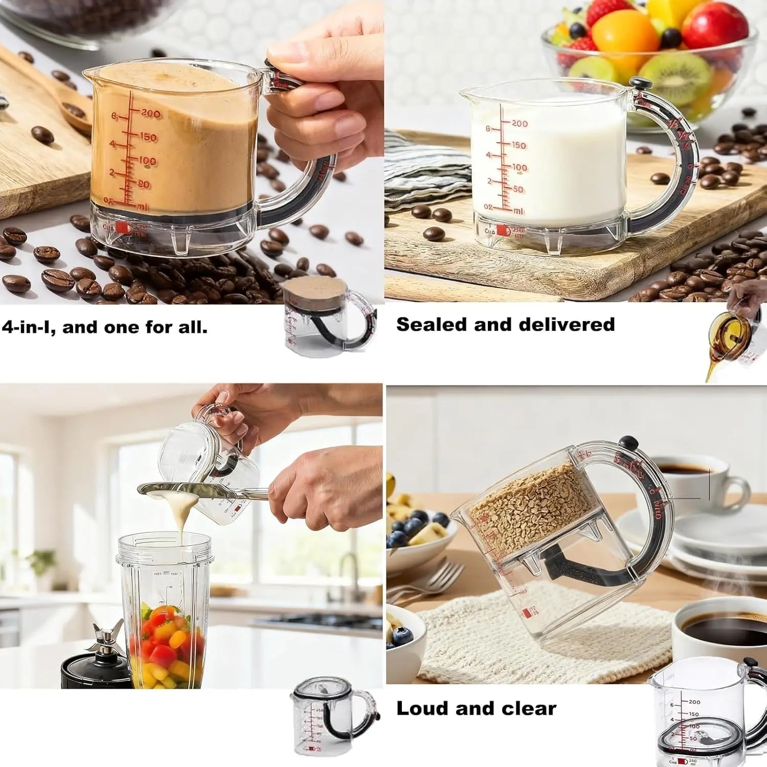 4-IN-1 Adjustable Measuring Cup