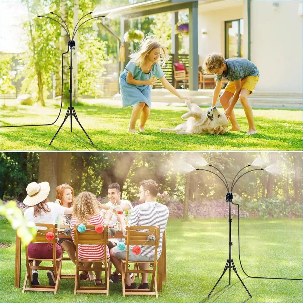 Flexible Standing Outdoor Misting System With Adjustable Height