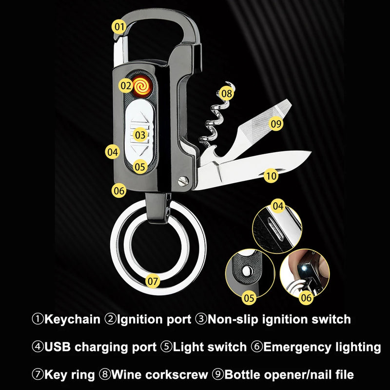 Multifunctional keychain lighter