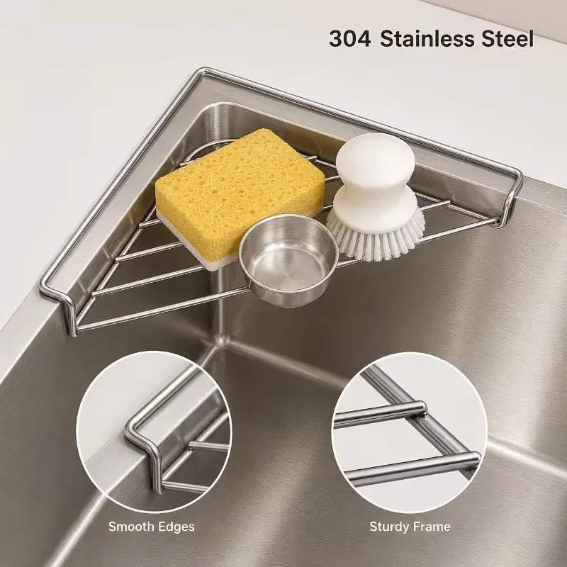 Stainless Steel Sink Corner Drain Rack