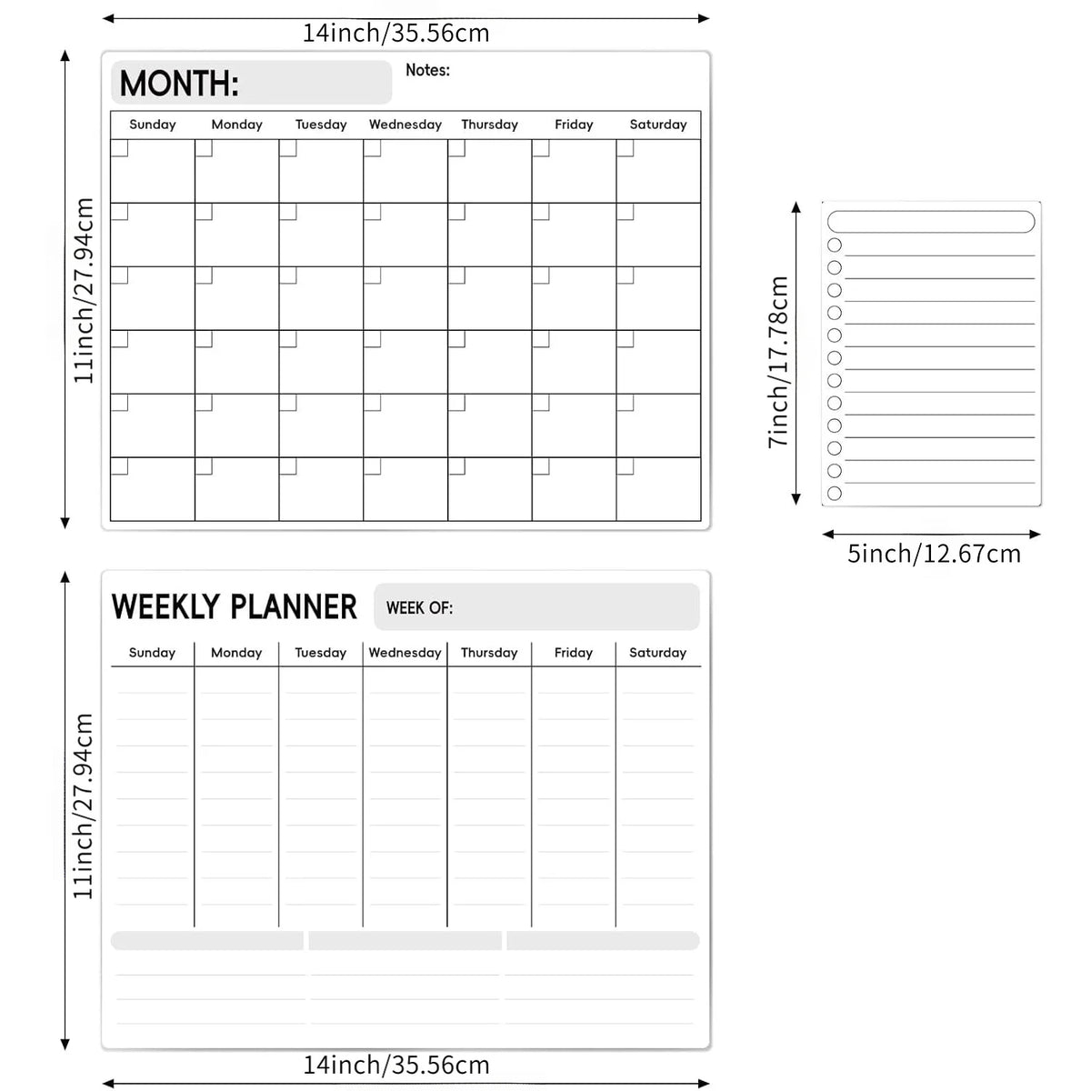 Magnetic Fridge Reusable Planner