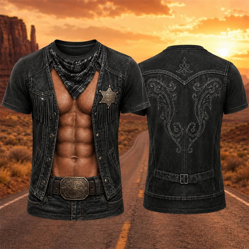 Men’s 3D Muscle Print T-Shirt