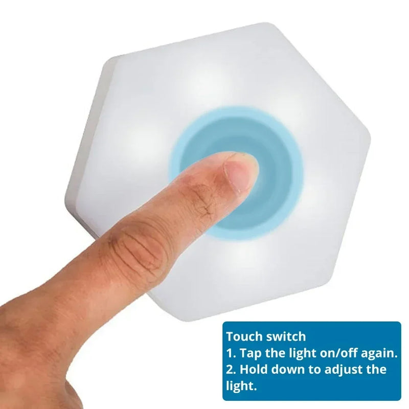 Touch Sensor RGB LED Hexagon Lamp