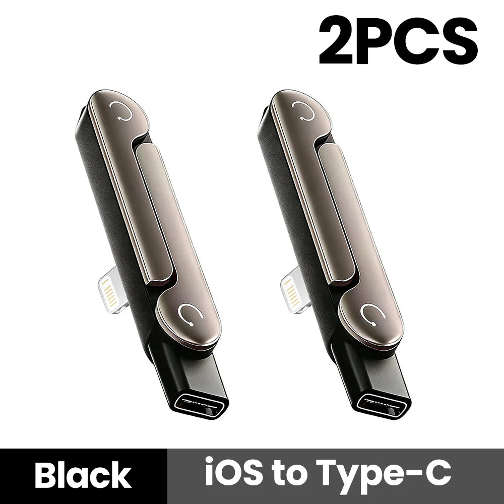 2 in 1 Type C Fast Charging Adapter with Phone Stand