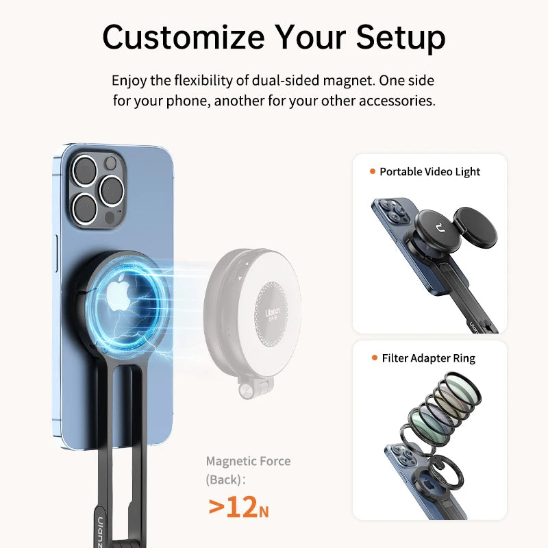 Double-Sided Magnetic Tripod Phone Holder