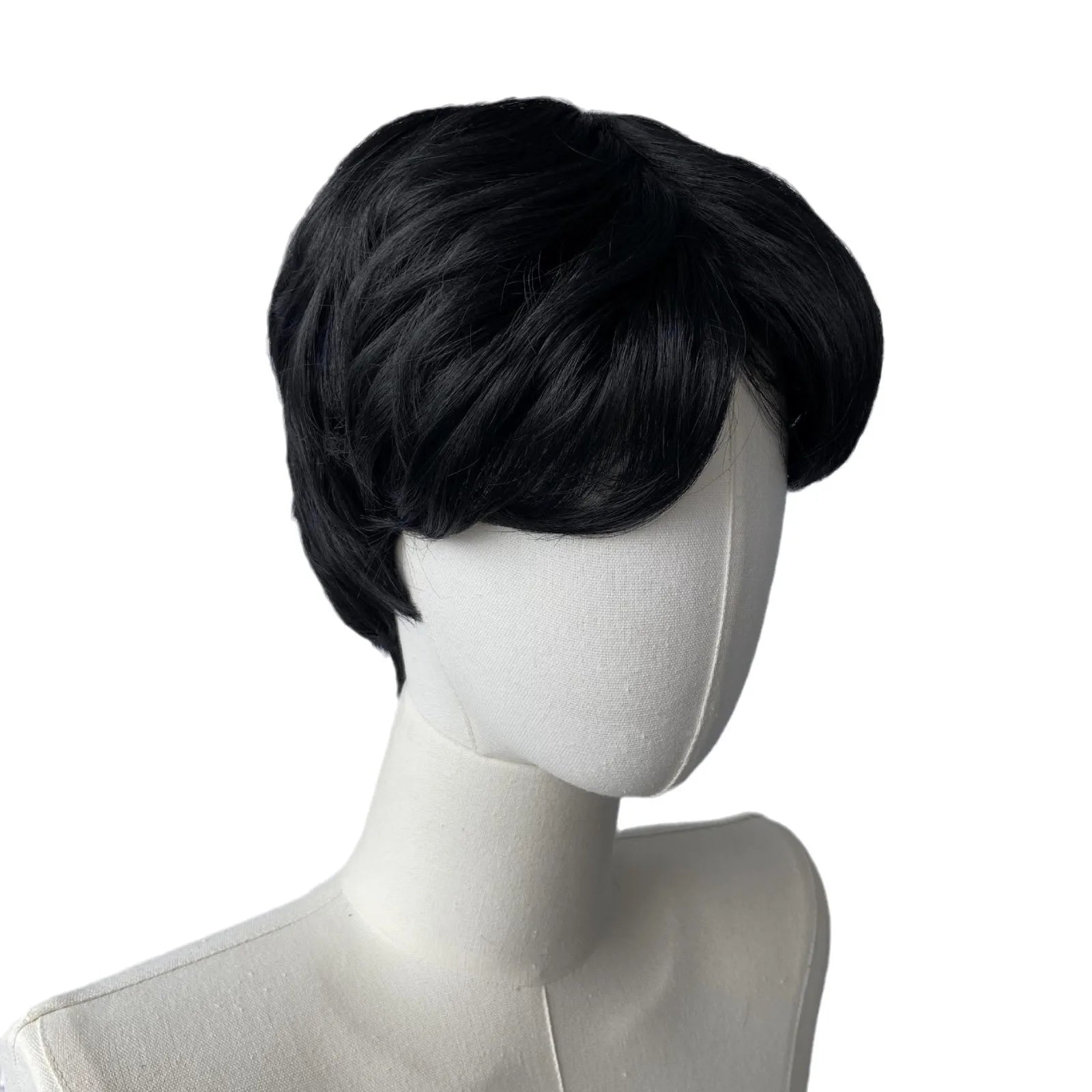 Korean-Style Black Synthetic Wig