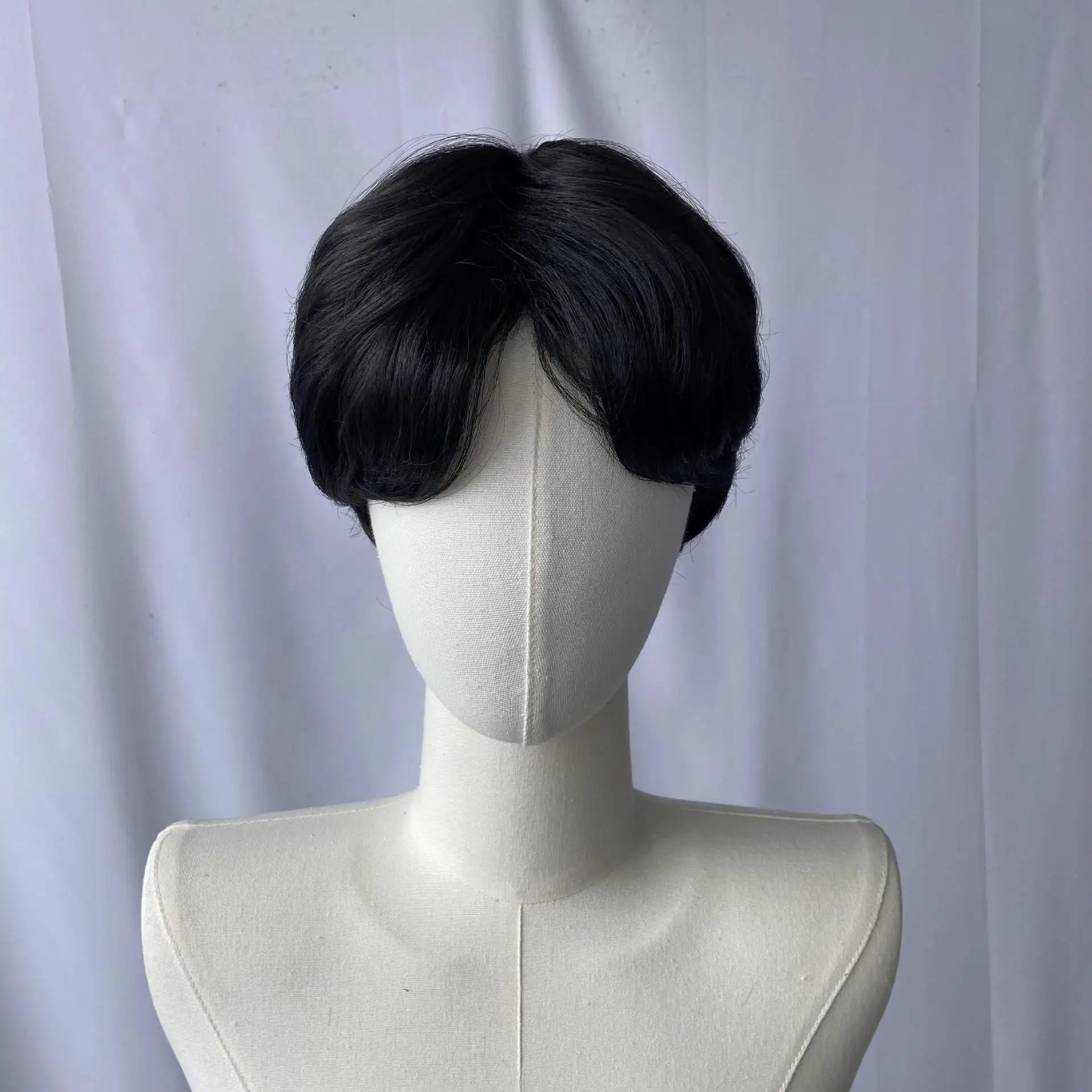 Korean-Style Black Synthetic Wig