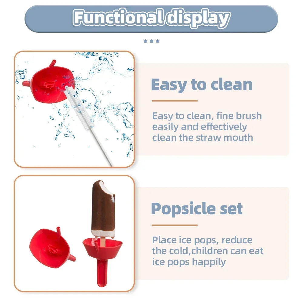 Popsicle Holder with Straw