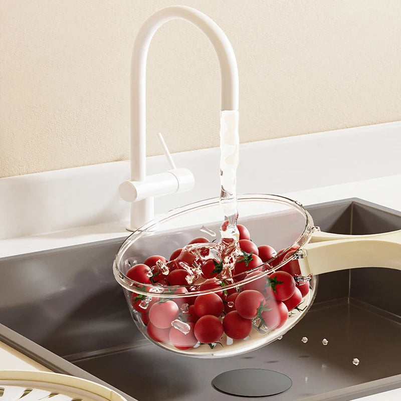 Foldable Handle Drain Basket with Lid